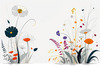 Tranquil Minimalist Nature Art of Serene Wildflowers