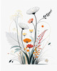 Tranquil Minimalist Nature Art of Serene Wildflowers