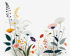Tranquil Minimalist Nature Art of Serene Wildflowers