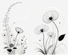 Tranquil Minimalist Nature Art of Serene Wildflowers