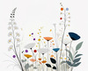 Tranquil Minimalist Nature Art of Serene Wildflowers