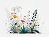 Tranquil Minimalist Nature Art of Serene Wildflowers