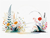 Tranquil Minimalist Nature Art of Serene Wildflowers
