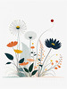 Tranquil Minimalist Nature Art of Serene Wildflowers