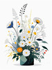 Tranquil Minimalist Nature Art of Serene Wildflowers