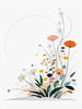 Tranquil Minimalist Nature Art of Serene Wildflowers