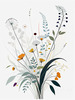 Tranquil Minimalist Nature Art of Serene Wildflowers