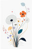 Tranquil Minimalist Nature Art of Serene Wildflowers