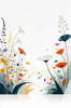 Tranquil Minimalist Nature Art of Serene Wildflowers