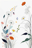 Tranquil Minimalist Nature Art of Serene Wildflowers