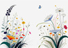 Tranquil Minimalist Nature Art of Serene Wildflowers
