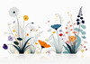 Tranquil Minimalist Nature Art of Serene Wildflowers