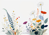 Tranquil Minimalist Nature Art of Serene Wildflowers