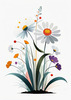 Tranquil Minimalist Nature Art of Serene Wildflowers