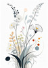 Tranquil Minimalist Nature Art of Serene Wildflowers