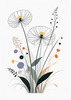 Tranquil Minimalist Nature Art of Serene Wildflowers