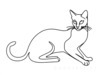 Minimalist Line Art of Elegant Siamese Cat Stretching