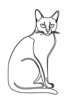 Minimalist Line Art of Elegant Siamese Cat Stretching