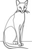 Minimalist Line Art of Elegant Siamese Cat Stretching