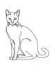 Minimalist Line Art of Elegant Siamese Cat Stretching