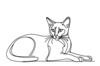 Minimalist Line Art of Elegant Siamese Cat Stretching