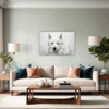 Siberian Husky Abstraction Living Room Demo