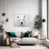 Siberian Husky Abstraction Living Room Demo