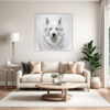 Siberian Husky Abstraction Living Room Demo