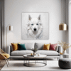Siberian Husky Abstraction Living Room Demo