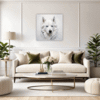 Siberian Husky Abstraction Living Room Demo