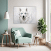 Siberian Husky Abstraction Living Room Demo