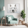 Siberian Husky Abstraction Living Room Demo