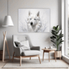 Siberian Husky Abstraction Living Room Demo