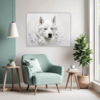 Siberian Husky Abstraction Living Room Demo