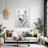Siberian Husky Abstraction Living Room Demo