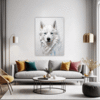 Siberian Husky Abstraction Living Room Demo