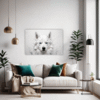 Siberian Husky Abstraction Living Room Demo