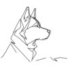 Minimalist Line Art of Siberian Husky Profile With Snowy Backdrop