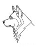 Minimalist Line Art of Siberian Husky Staring into Distance with Snow