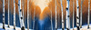 Silver Birch Forest with White Trunks Against Deep Blue Winter Sky Art Print