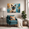 Sleek Siamese Cat Living Room Demo
