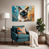 Sleek Siamese Cat Living Room Demo