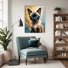 Sleek Siamese Cat Living Room Demo