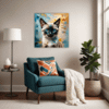 Sleek Siamese Cat Living Room Demo