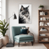 Smoke Black Maine Coon Living Room Demo