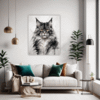 Smoke Black Maine Coon Living Room Demo