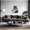 Smoke Black Maine Coon Living Room Demo