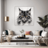 Smoke Black Maine Coon Living Room Demo