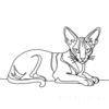 Minimalist Line Art of Sphynx Cat Lying Down