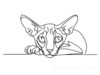 Minimalist Line Art of Sphynx Cat Lying Down